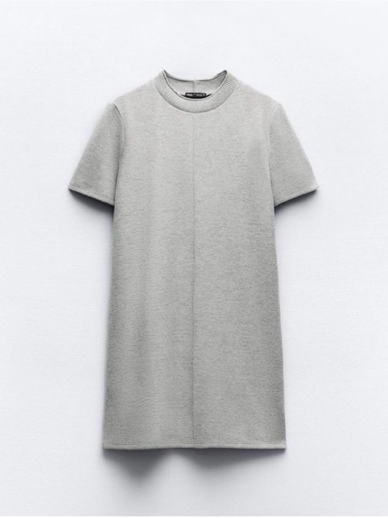 Zara Dresses & Skirts - Zara Dresses - Short Sleeve Heather Gray Knit Dress